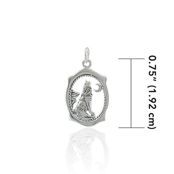 Howling Wolf Silver Charm TC429 - Jewelry